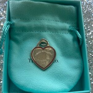 Tiffany Heart Pendant with Red Border